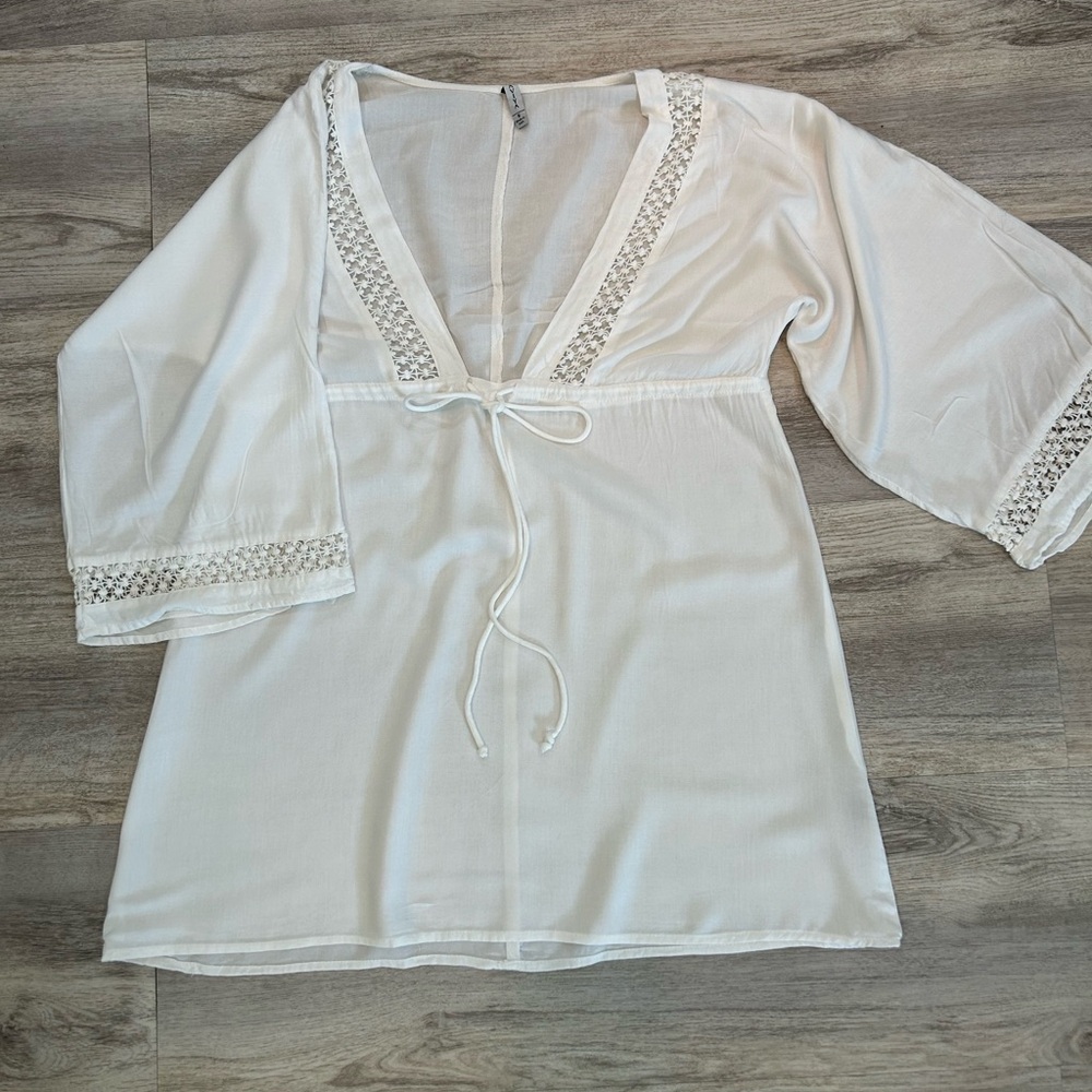 White Swim Suit Cover up - Made in India - small